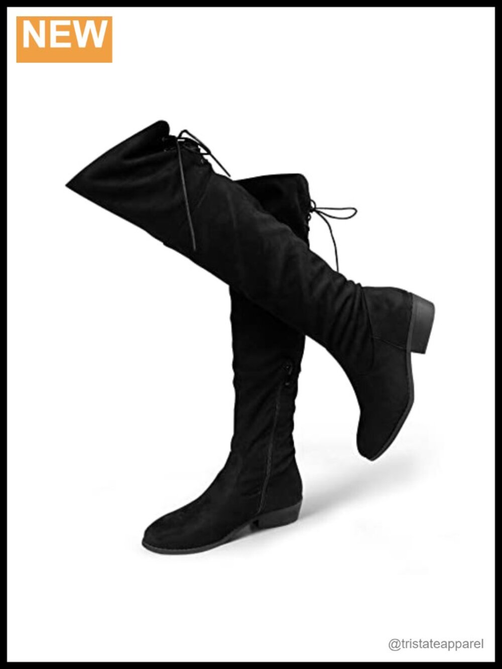 Faux Suede Thigh High Over the Knee Low Heel Block Heel Boots